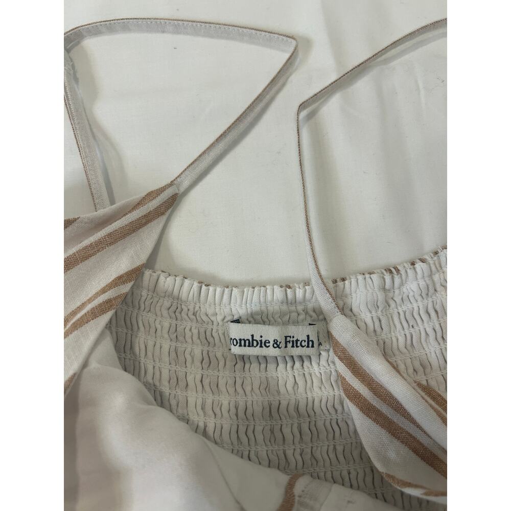 Abercrombie & Fitch Women's Tan And White Linen M… - image 2